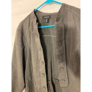 Torrid Blazer Jacket Miltary Vibes Gray Buttons Womens Plus Size 2 2X